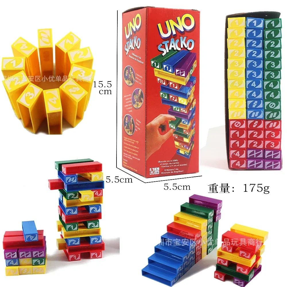 Building Blocks - Juego de cartas Mattel Stacko UNO,